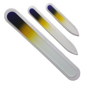 3 Pc Authentic Czech Etched Crystal Glass File Set